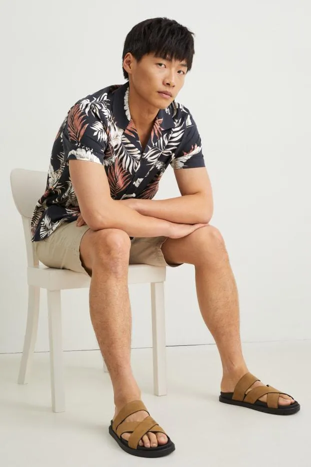 Shirt - slim fit - lapel collar