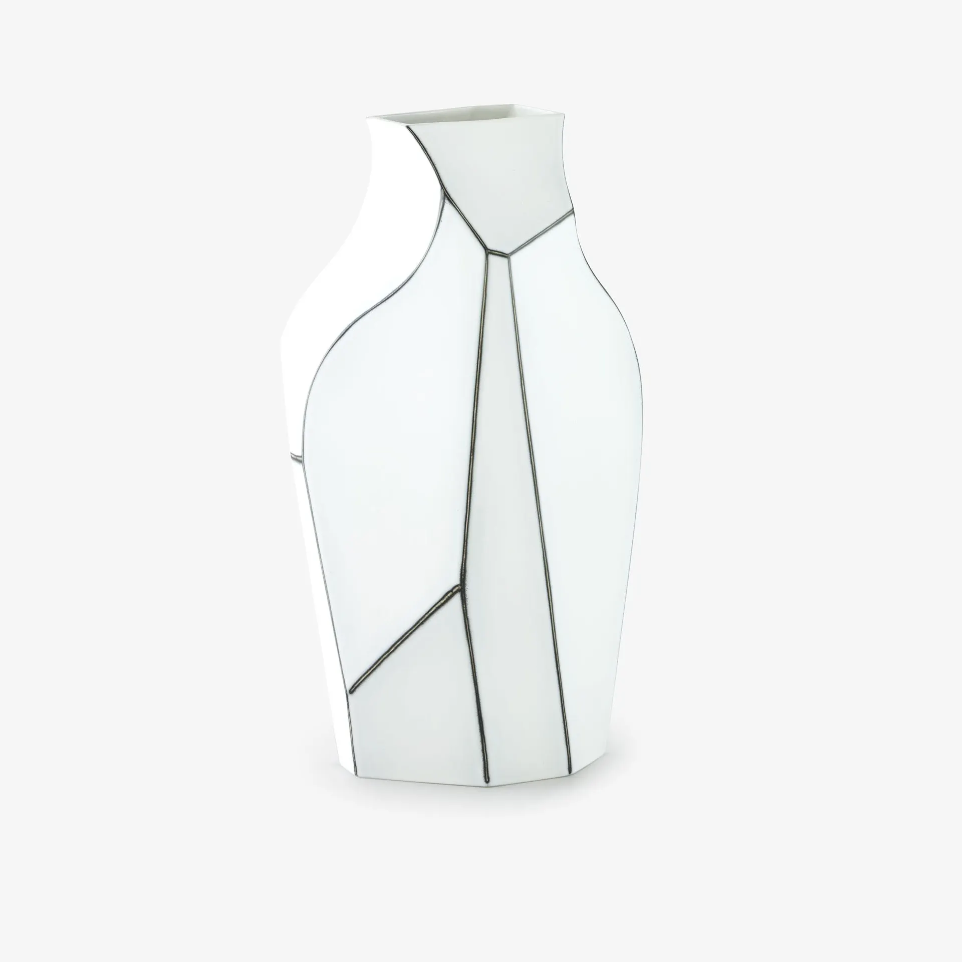 Polygon Vase blanc / noir