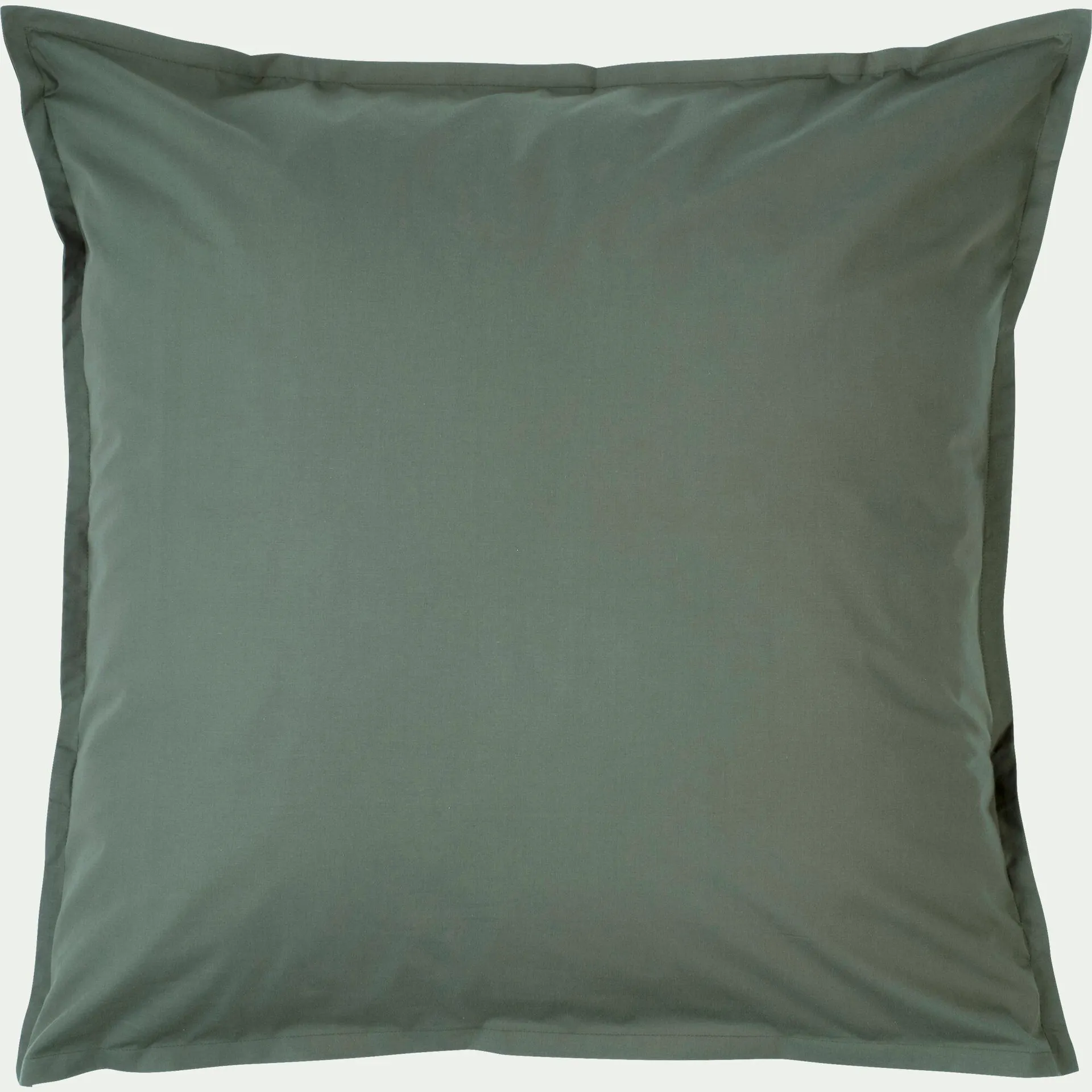 Lot de 2 taies d'oreiller en percale de coton - vert cèdre 65x65cm