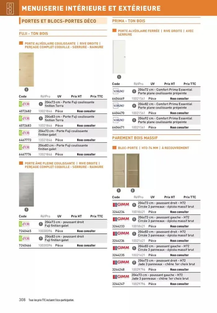 Matériaux 2025 du 1 janvier au 31 décembre 2025 - Catalogue page 308