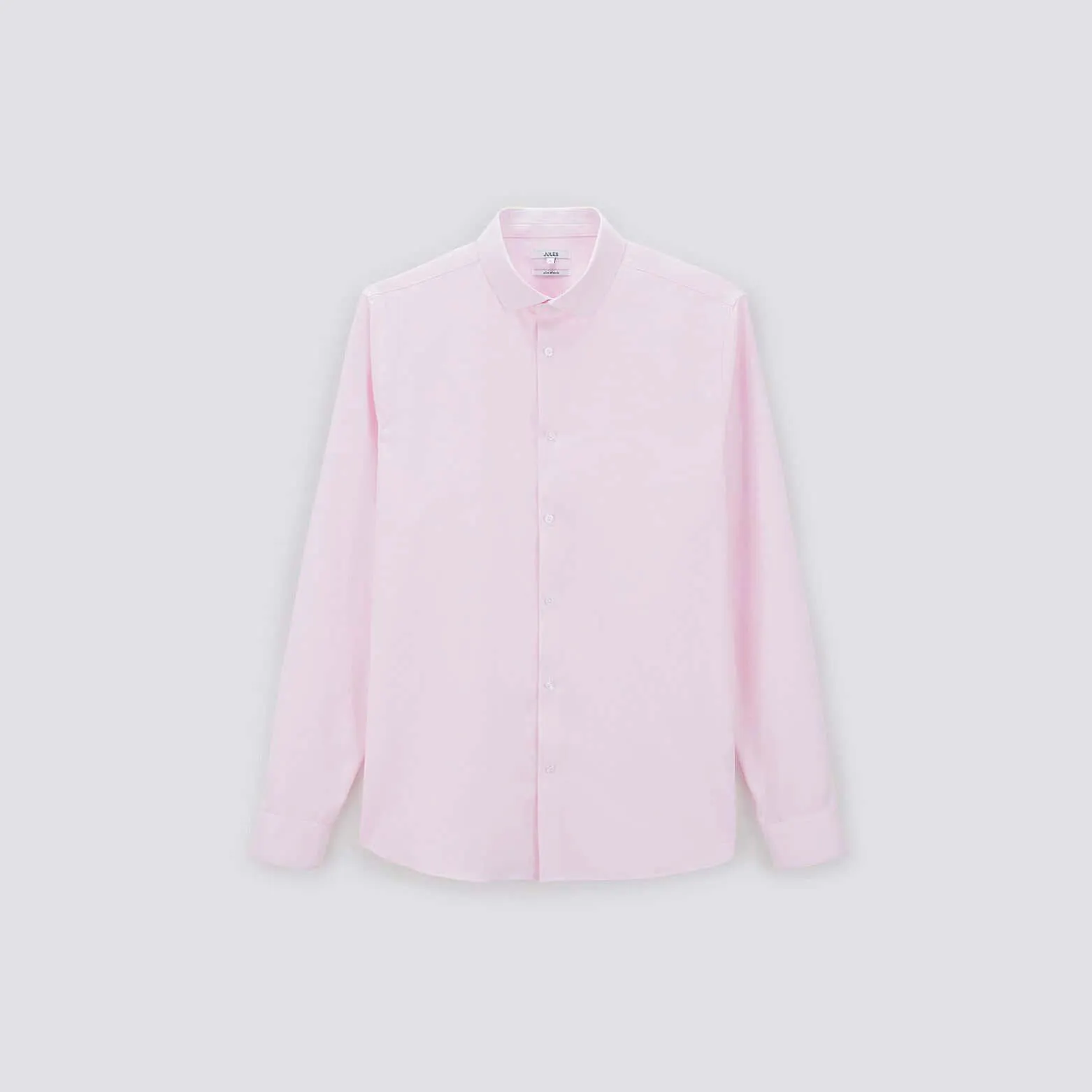 Chemise slim unie coton sans repassage - Rose pâle