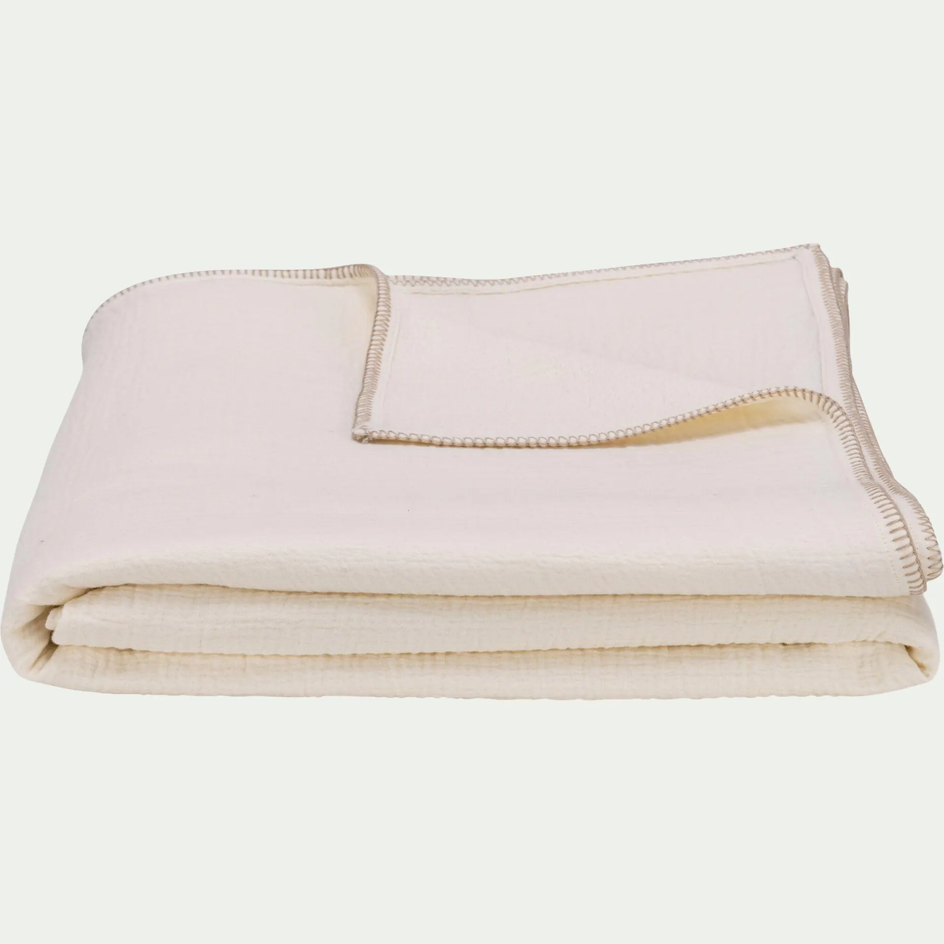 Couvre-lit en triple gaze de coton 180x230cm - blanc ventoux