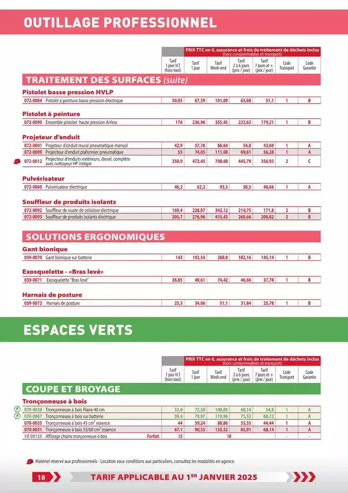 Tarifs particuliers du 3 janvier au 31 décembre 2025 - Catalogue page 20