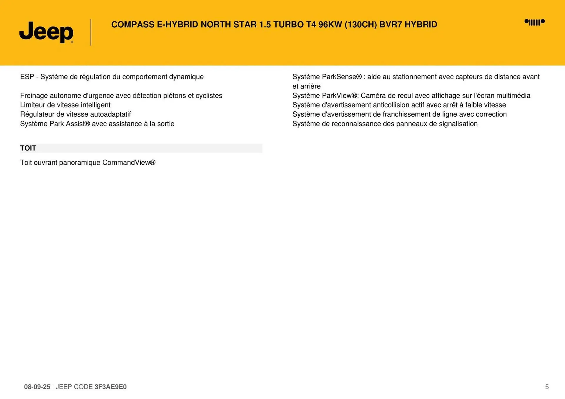 Catalogue Jeep du 9 septembre au 9 septembre 2026 - Catalogue page 5