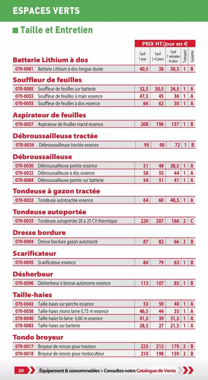 Tarifs professionnels du 3 janvier au 31 décembre 2025 - Catalogue page 32