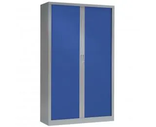 Armoire haute à rideaux monobloc L120 x H198 - PIERRE HENRY - Aluminium / Bleu