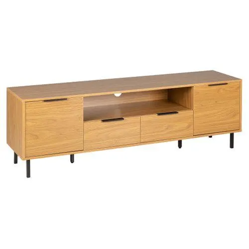 Meuble TV FELIX imitation chêne et noir