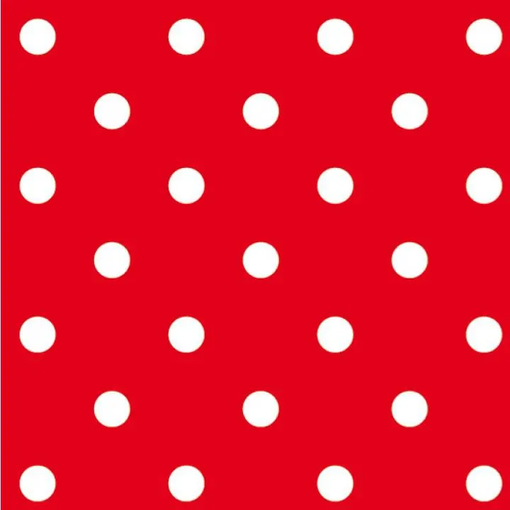 Lot de 16 serviettes intissé rouge vif à pois 40 x 40 cm