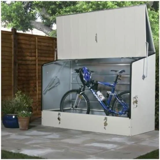 Abri en métal à vélo Trimetal Crème 1,96 x 1.33 cm