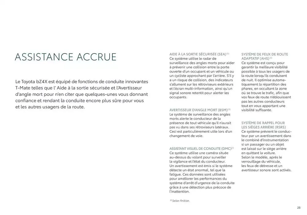 Toyota bZ4X  du 24 octobre au 24 octobre 2025 - Catalogue page 25
