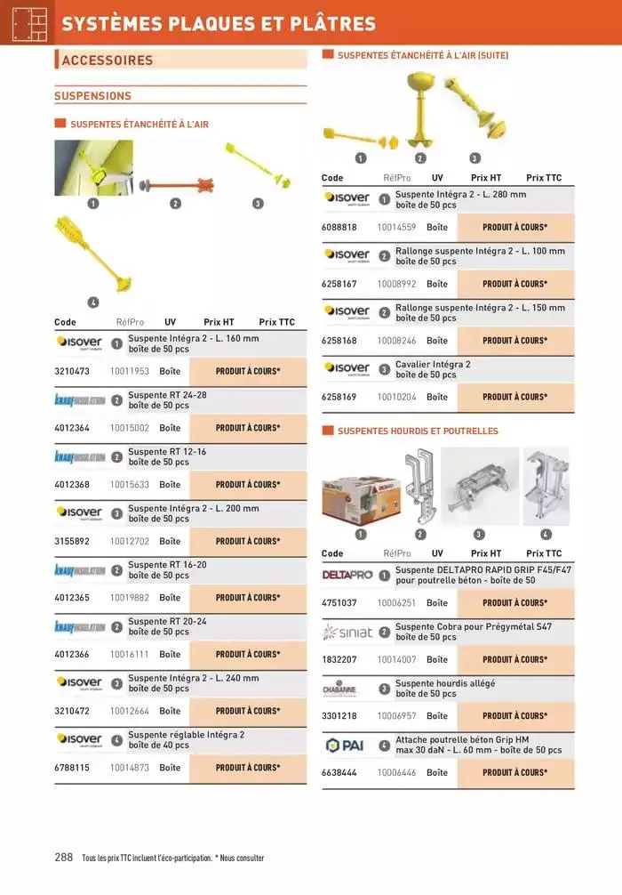 Matériaux 2025 du 1 janvier au 31 décembre 2025 - Catalogue page 288