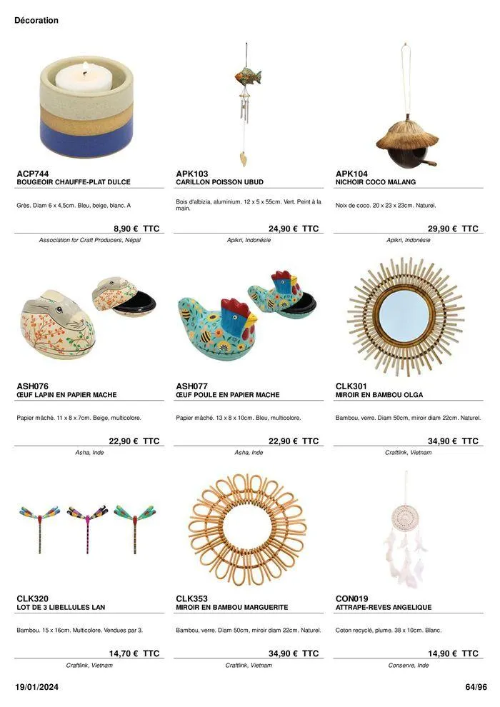 ARTISANAT . DéCORATION . MODE . JOUETS du 9 février au 31 août 2024 - Catalogue page 66