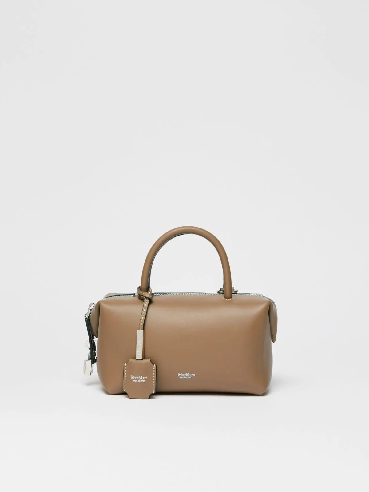 Small shiny leather satchel bag