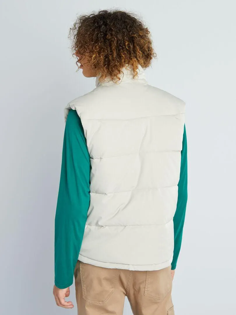 Doudoune large sans manches - Gris