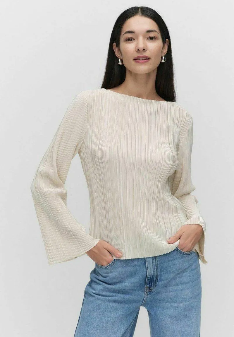 DUA PLEATED LONG SLEEVE - Blouse - off white