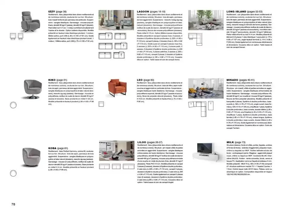 Catalogue Canapés et Fauteuils 2025  du 1 janvier au 31 décembre 2025 - Catalogue page 78