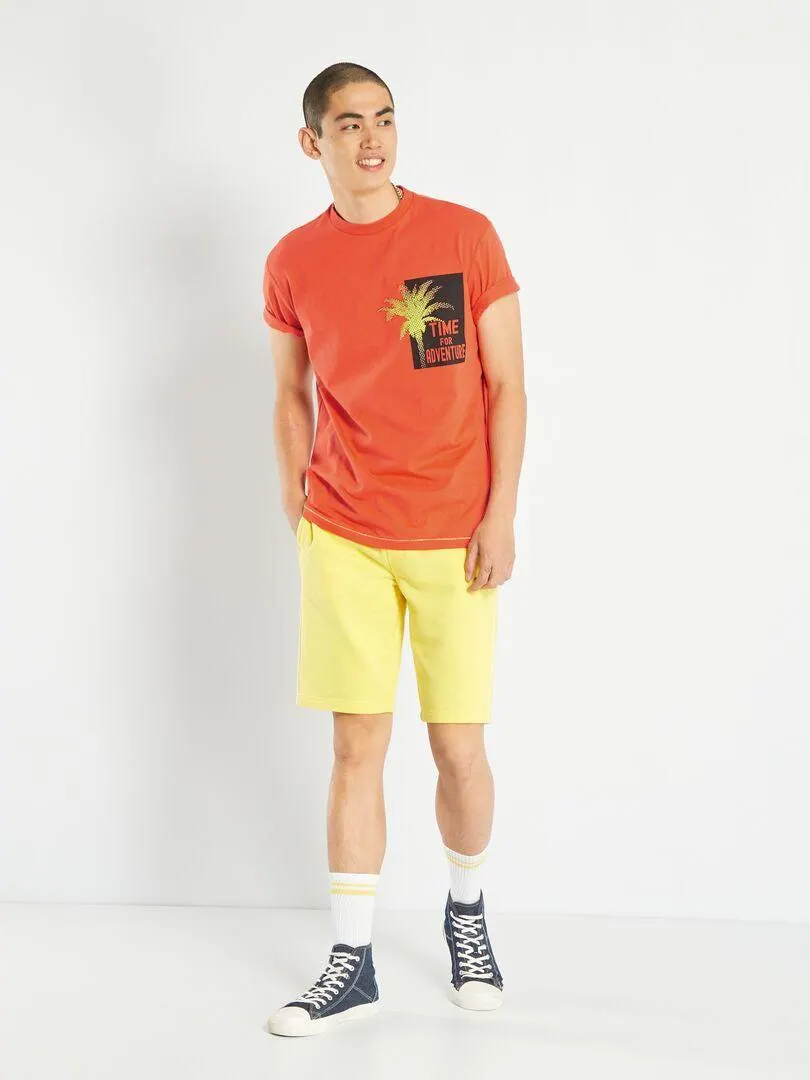 T-shirt en jersey avec print - Orange