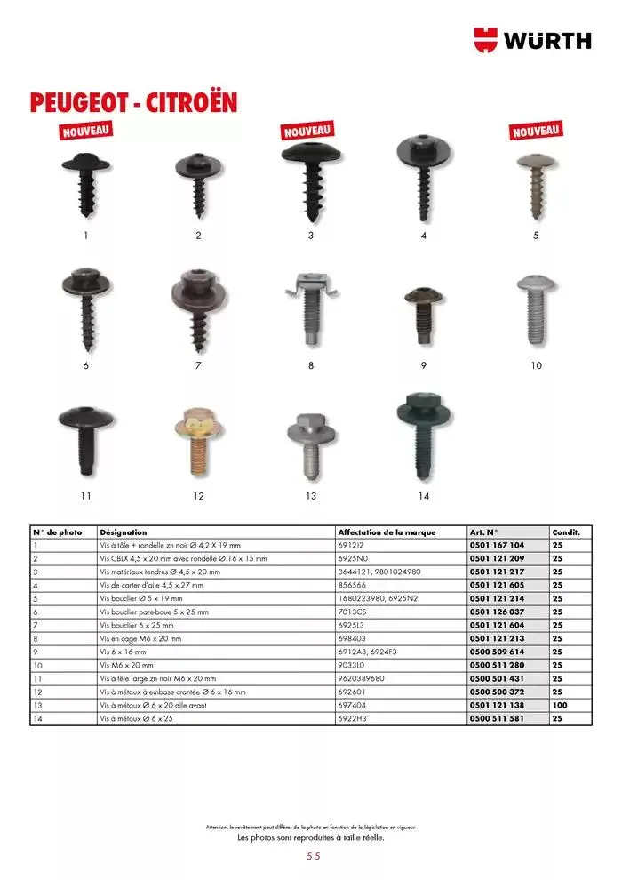 Agrafes de carrosserie du 21 janvier au 31 décembre 2025 - Catalogue page 55