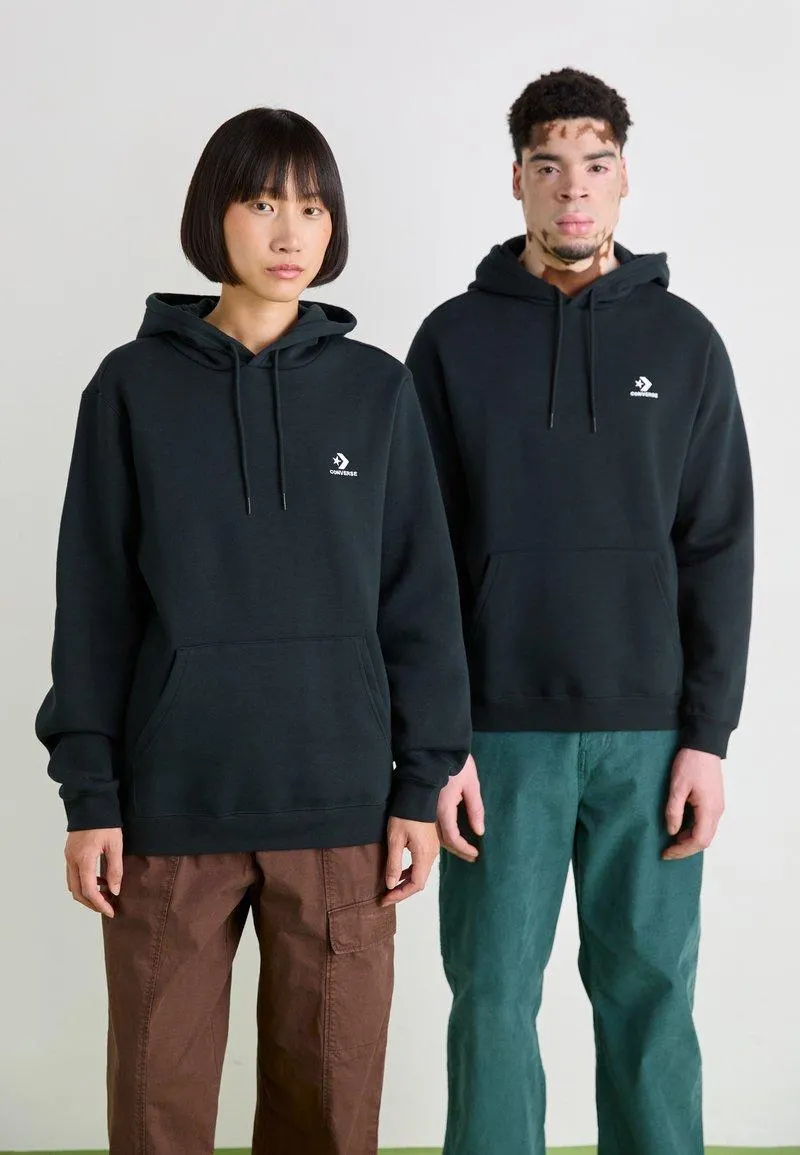 EMBROIDERED STAR CHEVRON BRUSHED BACK HOODIE UNISEX - Sweat à capuche - black