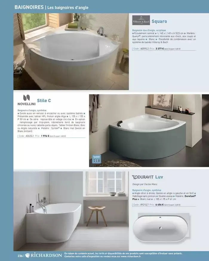 SALLE DE DE BAINS ET CARRELAGE 2025 du 11 avril au 31 décembre 2025 - Catalogue page 238