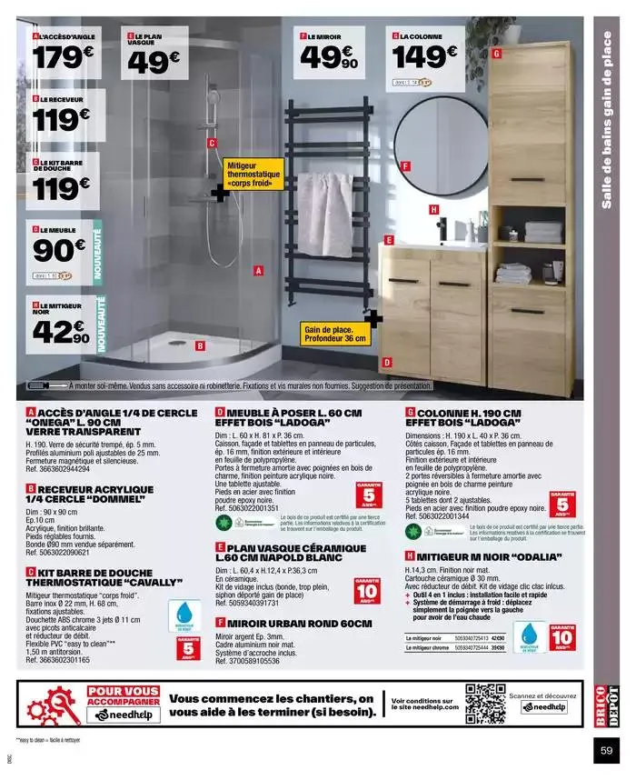 J’améliore mon habitat à prix dépôt du 2 octobre au 9 octobre 2024 - Catalogue page 59