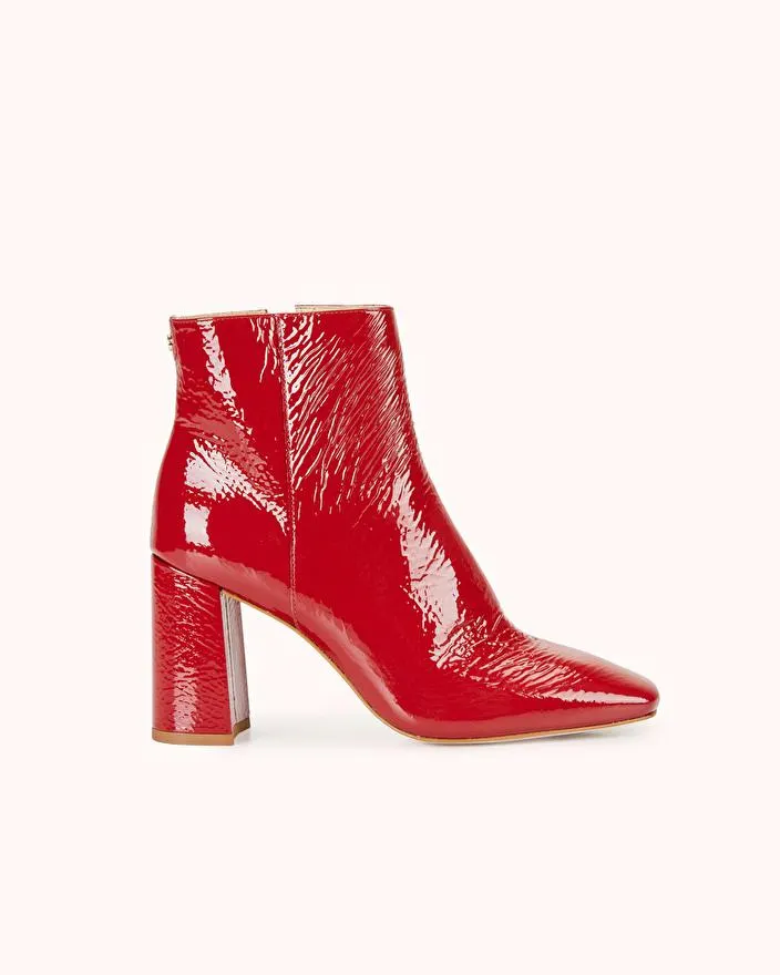 BOTTINE A TALON ZANILA en cuir naplack rouge