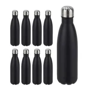 Lot de 9 gourdes inox bouteille eau noir