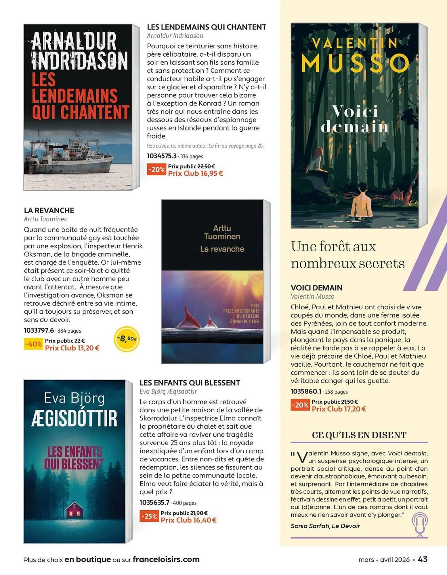 Catalogue France Loisirs du 2 mars au 30 avril 2026 - Catalogue page 43