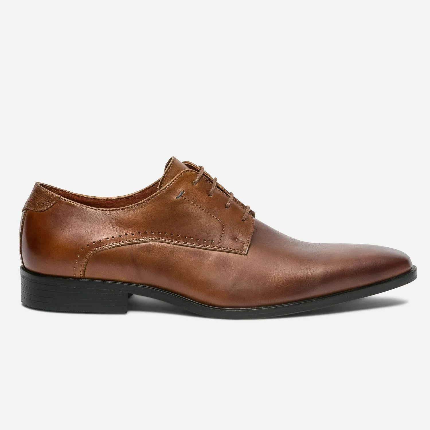 Derby cognac en cuir