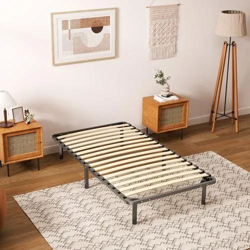 DEWINNER Sommier à Lattes 90x190 cm Sur Pieds - 6 Pieds Inclus