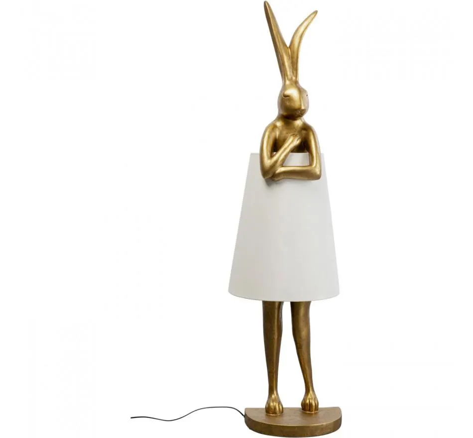 Lampadaire Animal lapin doré 150cm Kare Design