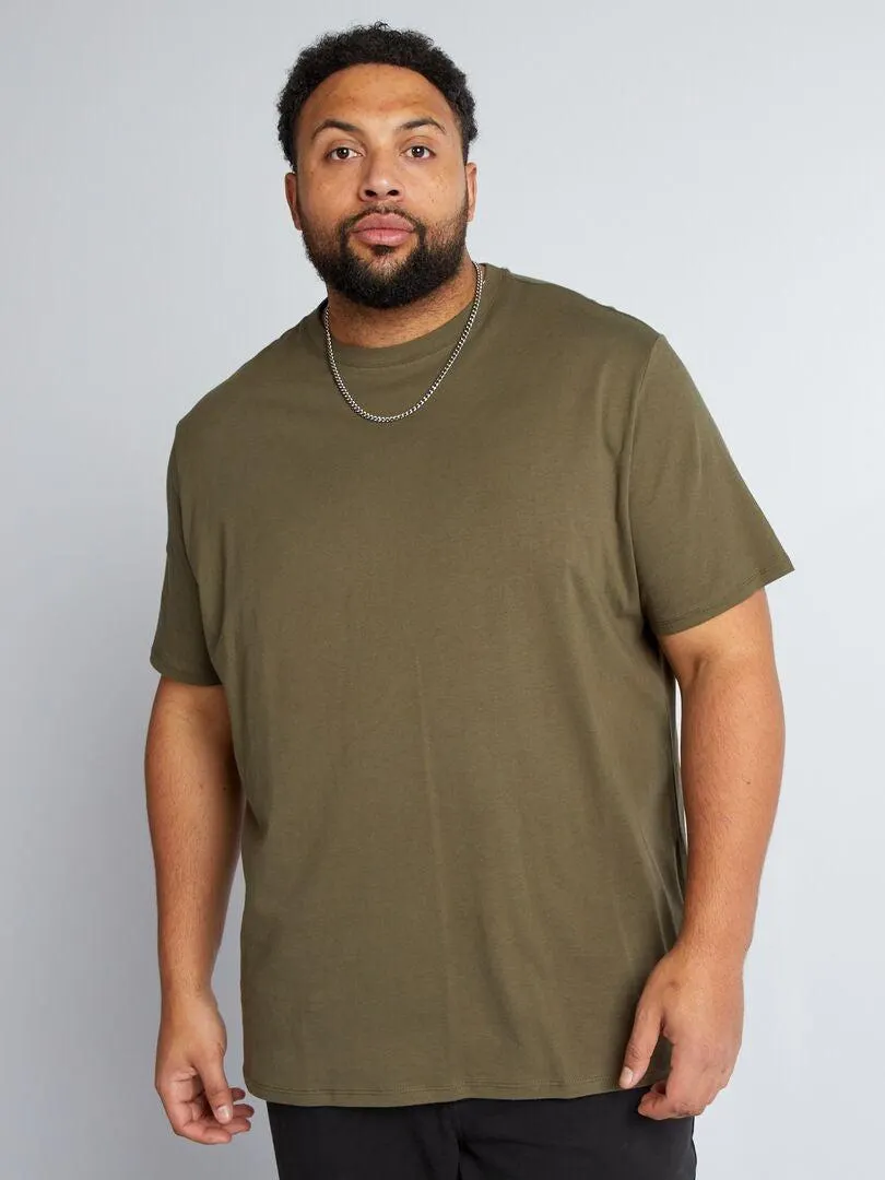 T-shirt em puro algodão - CAQUI