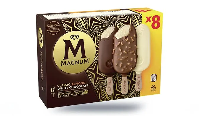 8 Magnum classic, amande et chocolat blanc