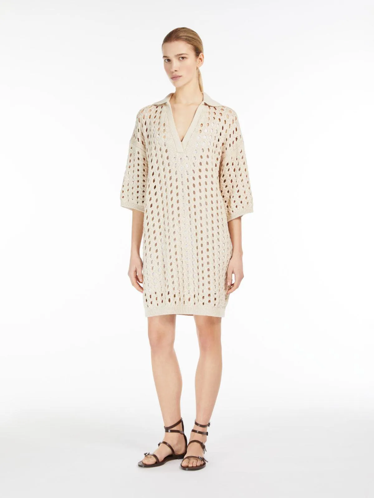 Kurzes Kleid aus Baumwoll-Mesh