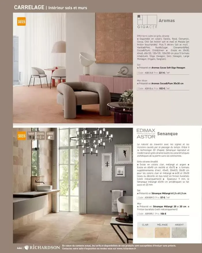 SALLE DE DE BAINS ET CARRELAGE 2025 du 11 avril au 31 décembre 2025 - Catalogue page 446