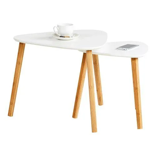 Table basse gigogne scandinave LOUKA Blanc