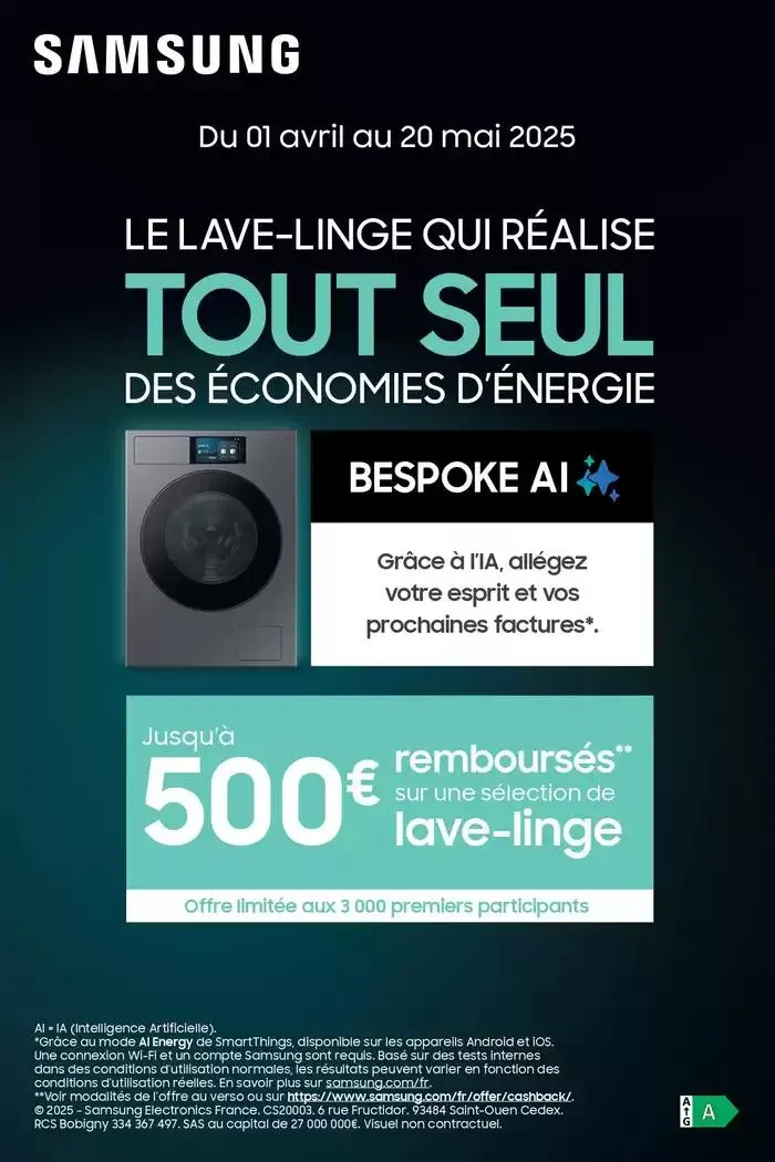 Jusqu'à 500€ remboursés du 1 avril au 20 mai 2025 - Catalogue page 1