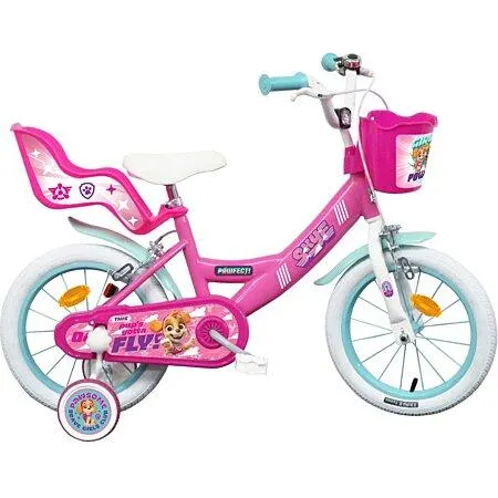 Vélo 16" Fille Licence "Pat Patrouille à l'effigie de Stella" pour enfant de 4 à 6 ans avec stabilisateur