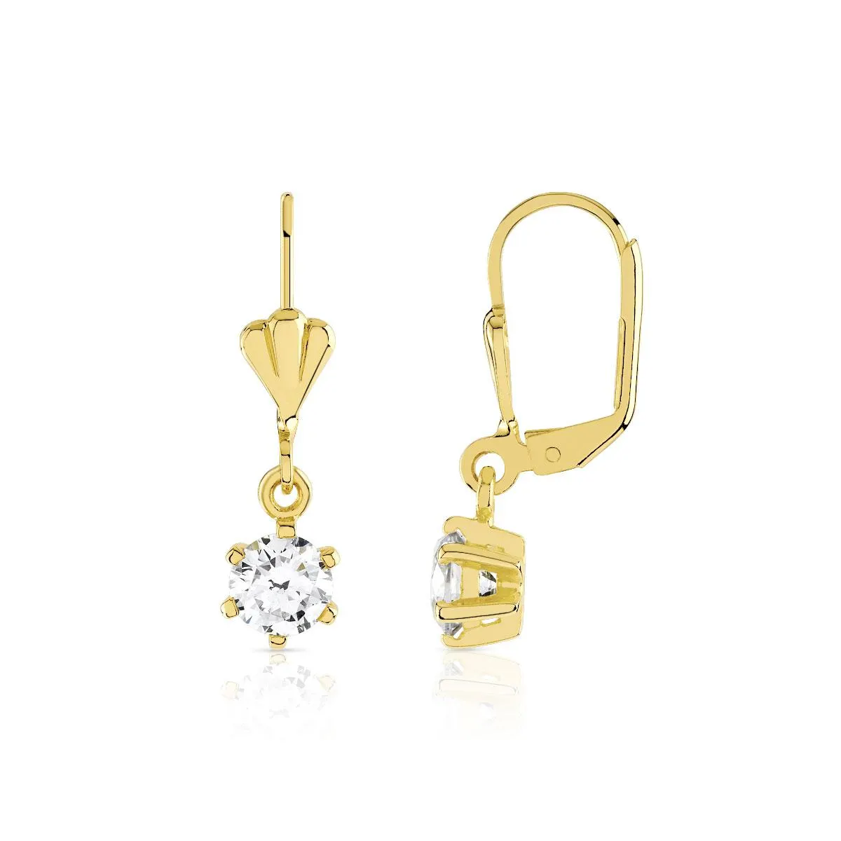 Boucles d'oreilles plaqué or dormeuses zirconias