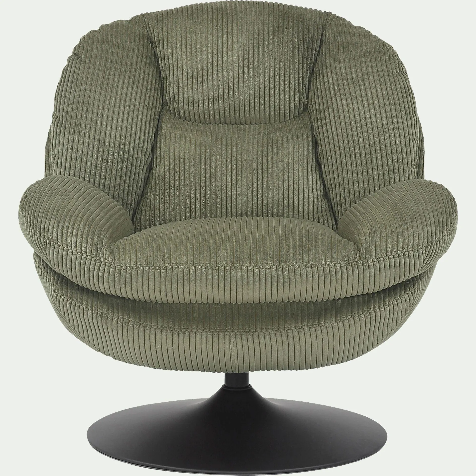 Fauteuil pivotant en velours côtelé - vert cèdre