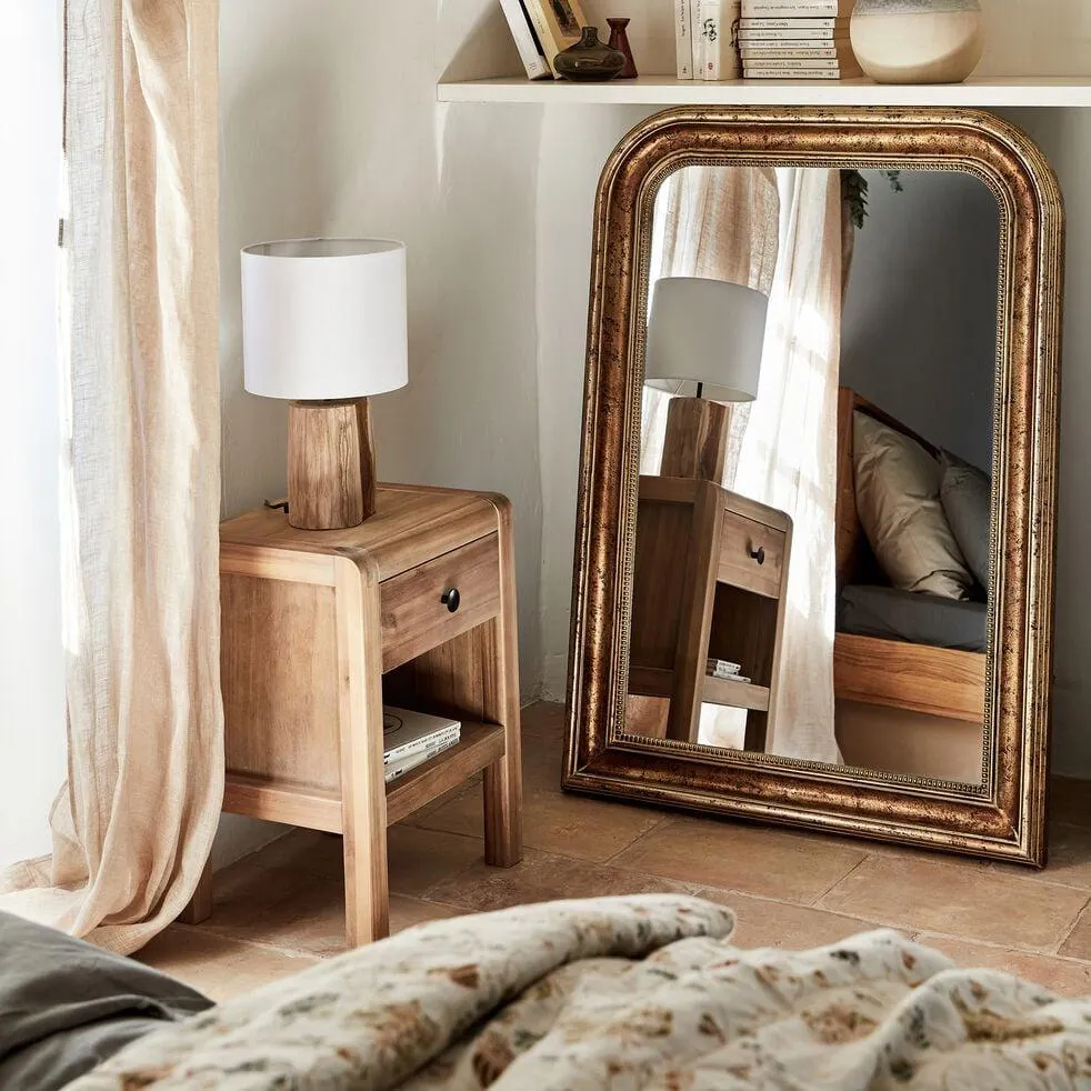 ABRILO Miroir à moulures en bois H115cm - doré