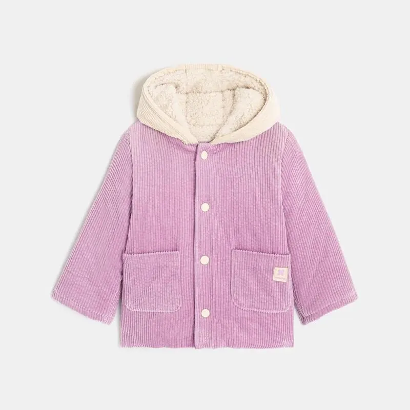 Veste bébé fille velours doublé violet iris Catimini