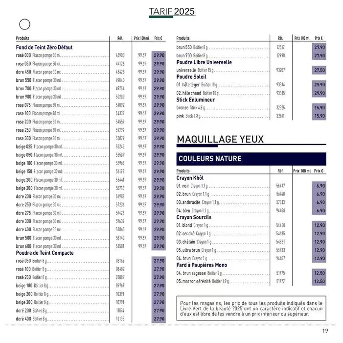 LIVRE VERT DE LA BEAUTÉ 2025 du 23 avril au 31 décembre 2025 - Catalogue page 19