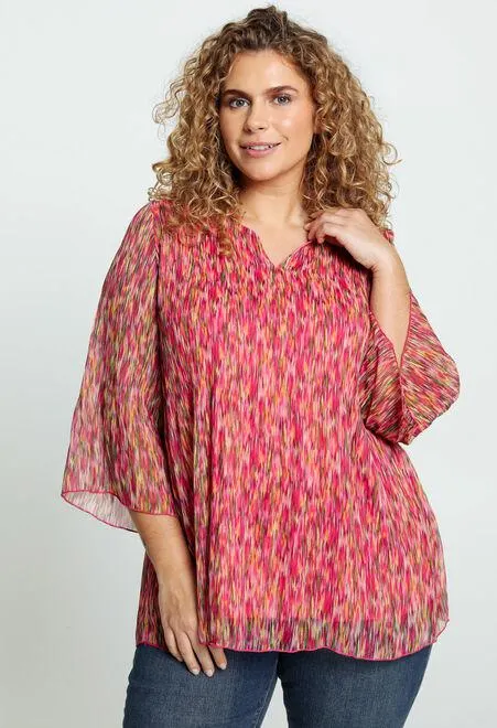 Blouse plissée avec lurex