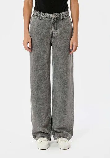 Jean gris taille haute femme