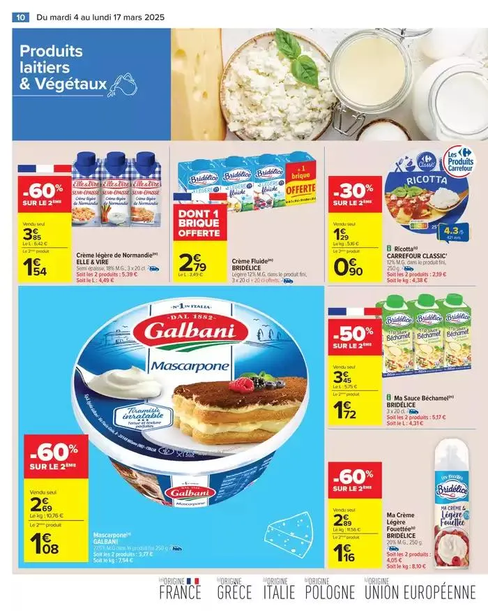 PRODUITS LAITIERS & VÉGÉTAUX du 4 mars au 17 mars 2025 - Catalogue page 12