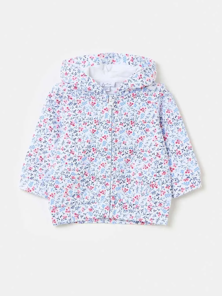 Organic cotton full-zip sweatshirt with hood Blanc optique