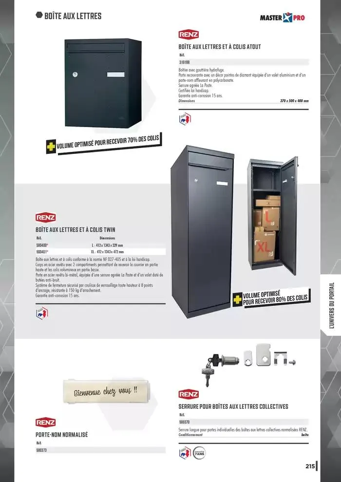 Guide Quincaillerie Serrurerie 2025 - 2026 du 1 avril au 1 avril 2026 - Catalogue page 217