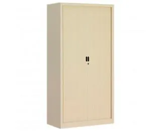 Armoire haute à rideaux monobloc - PIERRE HENRY - L90 x H180 - Beige