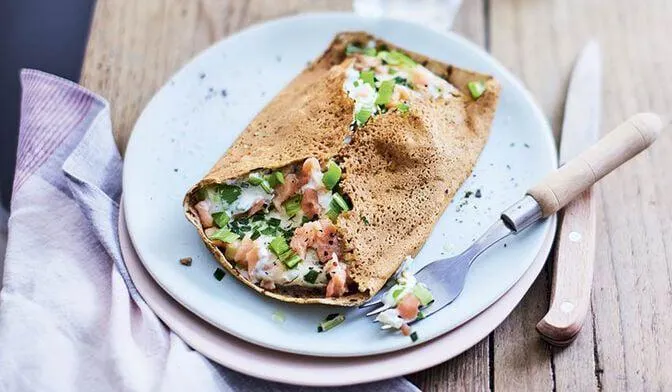 2 galettes saumon - fondue de poireaux